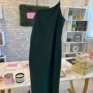 Green Asymmetrical One-Shoulder Cocktail Dress